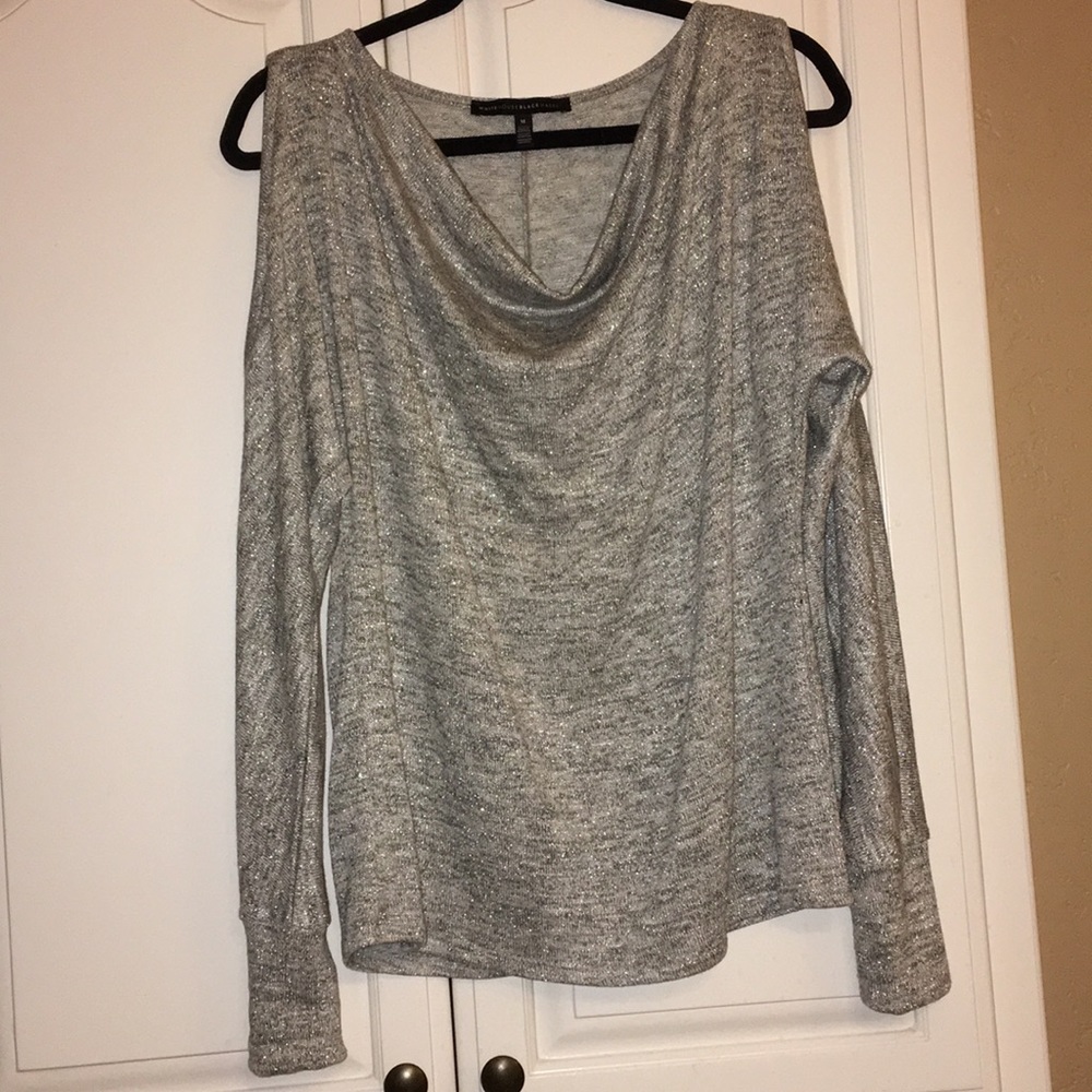 White House Black Market cold shoulder sweater